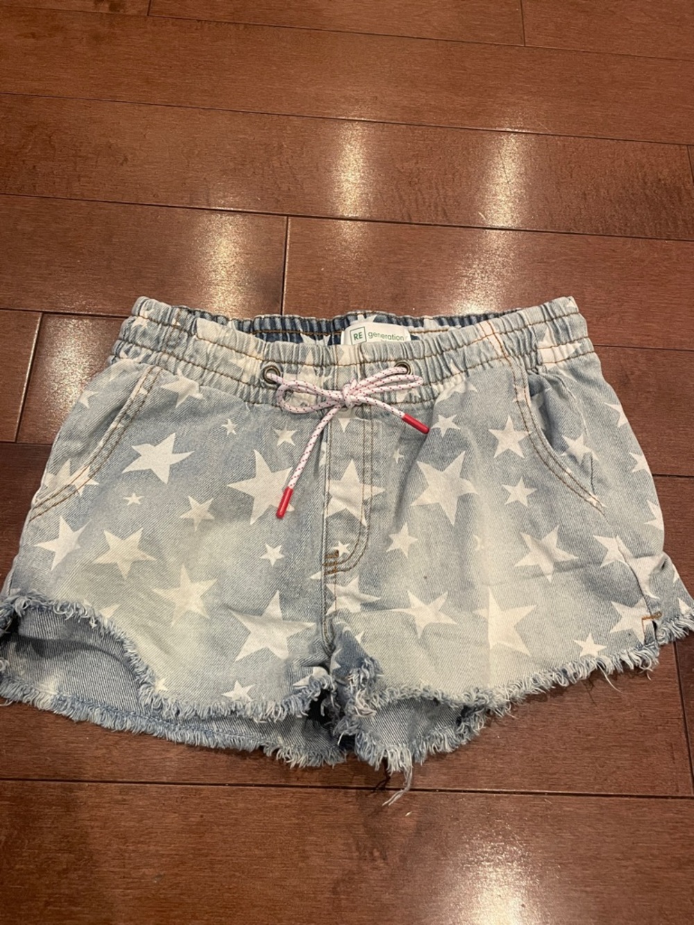 REGeneration Star Print Denim Shorts - Light Blue